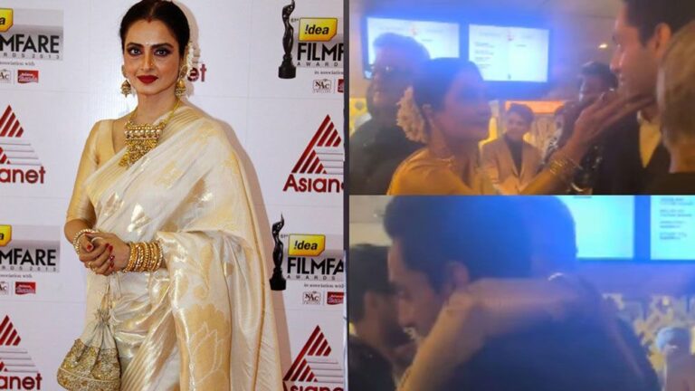 অমিতাভের নাতিকে জড়িয়ে ধরলেন রেখা