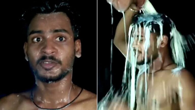 ডিভোর্সের পর দুধ দিয়ে যুবকের গোসল