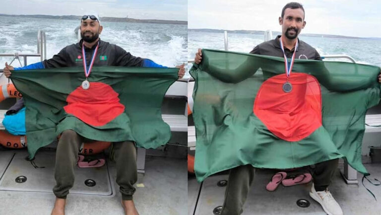 ৩৭ বছর পর ইংলিশ চ্যানেল পাড়ি দিলেন দুই বাংলাদেশি সাঁতারু