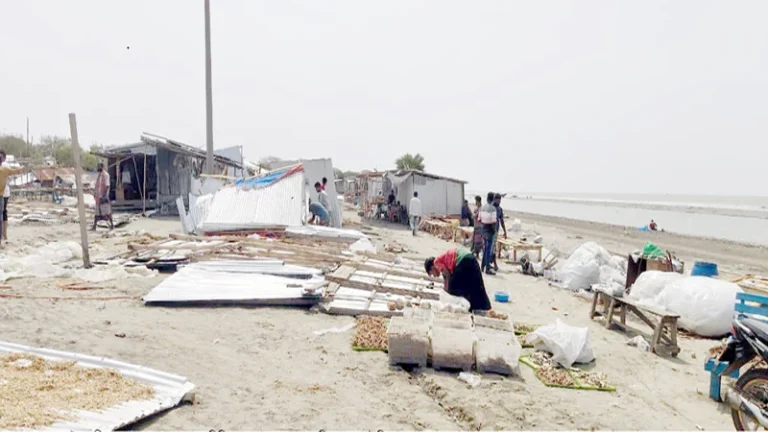 কলাপাড়ায় দোকানপাট বাড়িঘরসহ অর্ধশত স্থাপনা বিধ্বস্ত