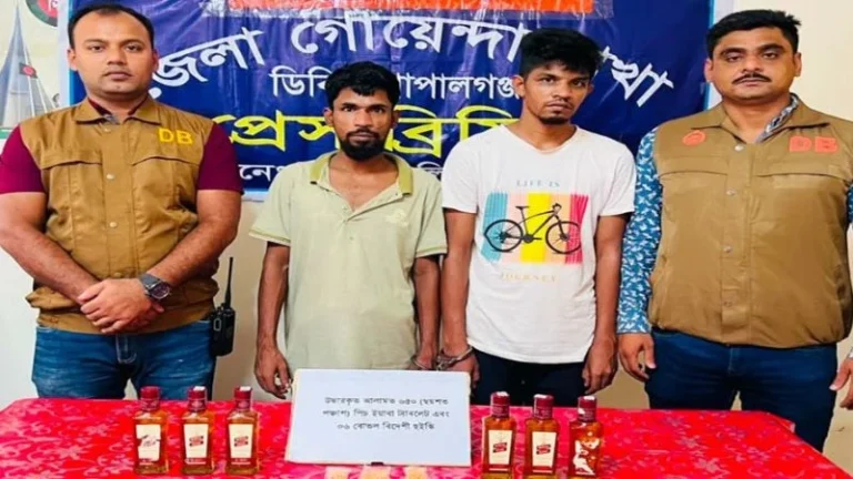 গোপালগঞ্জে ৬৫০ পিস ইয়াবা ও বিদেশি মদসহ গ্রেপ্তার ২