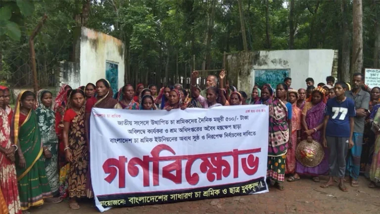 মজুরি বৃদ্ধি ও নির্বাচনের দাবিতে শ্রমিক সমাবেশ