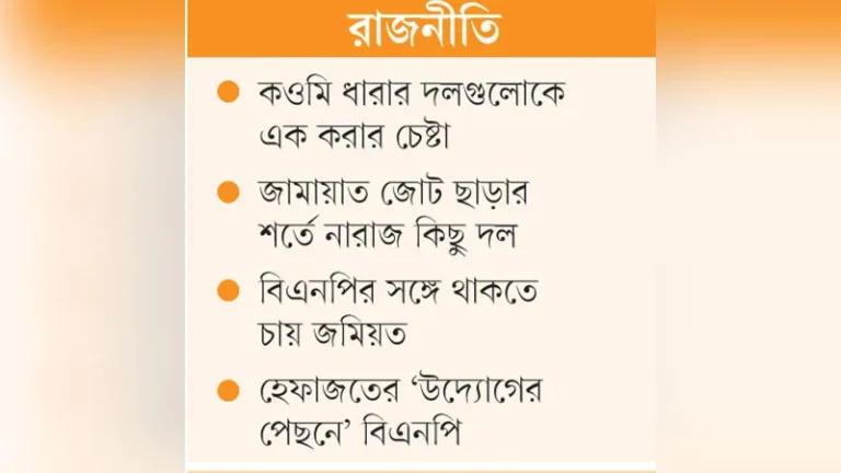 রাজনীতি হেফাজতের পৃথক জোট গঠন বিএনপি-জামায়াতে আটকা