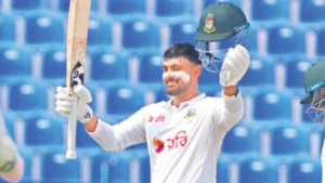 বাংলাদেশ-আফগানিস্তান টেস্ট পছন্দের টেস্টে সেঞ্চুরি উদযাপন লিটনের