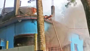 ভোরে তিন আসামি গ্রেপ্তার, দুপুরে তাদের বাড়িতে আগুন